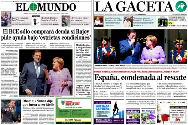 'El Mundo' y 'La Gaceta' siguen acorralando a Rajoy y, como Merkel, le leen la cartilla