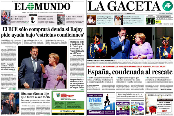 'El Mundo' y 'La Gaceta' siguen acorralando a Rajoy y, como Merkel, le leen la cartilla