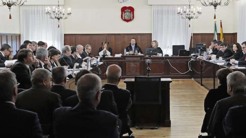 La sala de la Audiencia de Sevilla donde se celebró el juicio de los ERE.