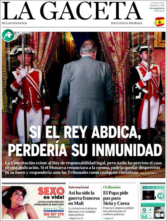 La abdicación del Rey ya no es un tabú para la derecha mediática