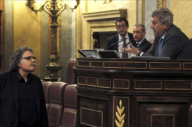 Joan Tardà y Alfred Bosch, expulsados de la tribuna del Congreso por hablar en catalán