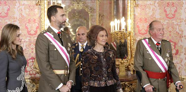 Los Reyes Felipe VI y Letizia y los Reyes eméritos, Sofía y Juan Carlos