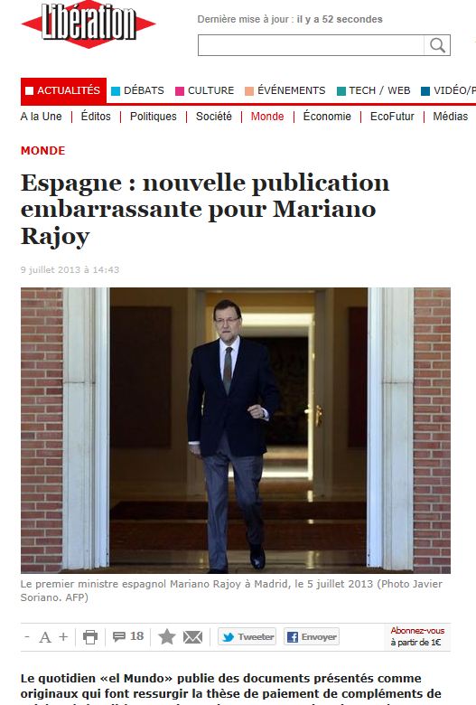 Rajoy gran 'valedor' de la 'Marca España': aparece en todos los titulares..., pero no como estrella, sino 'estrellado'
