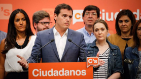 Albert Rivera durante su comparecencia tras el Comité Ejecutivo de Ciudadanos