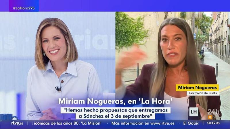 Silvia Intxaurrondo y Miriam Nogueras en 'La Hora de La 1'. RTVE.