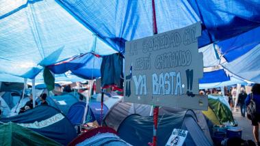 Decenas de personas continúan en la acampada por el ‘Decreto Maricarmen’ en la Puerta del Sol. EP. (1)