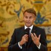 El presidente de la República Francesa, Emmanuel Macron, durante el acto 'La democracia en Europa en la era digital', a 29 de septiembre de 2026, en Madrid. EP.