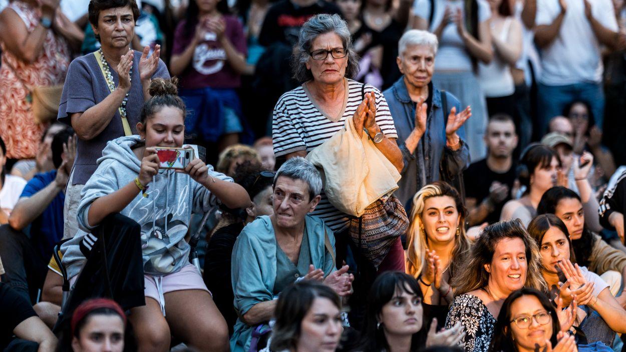 Decenas de personas durante la asamblea informativa, a 29 de septiembre de 2026, en Madrid (España).