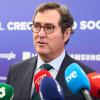 El presidente de la CEOE, Antonio Garamendi, durante la inauguración del 40º encuentro de Economía Digital y telecomunicaciones de la UIMP, a 31 de agosto de 2026, en Santander