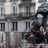 Manifestantes por la vivienda en la Puerta del Sol. EP