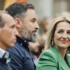 Inés Cañizares, junto a Santiago Abascal, en un mitin de Vox en Toledo en las elecciones de 2023. EP.