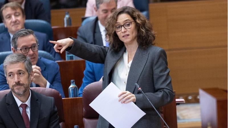 La presidenta de la Comunidad de Madrid, Isabel Díaz Ayuso, durante una pleno en la Asamblea de Madrid, a 1 de octubre de 2026