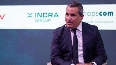 El consejero delegado de Indra, Josep Maria Recasens, interviene durante la III edición de 'Diálogos para la Seguridad'. Jesús Hellín / EP