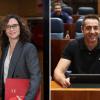 La presidenta de la Comunidad de Madrid, Isabel Díaz Ayuso y el diputado de Más Madrid en la Asamblea, Emilio Delgado. EP.