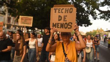 Manifestantes marchan en la movilización convocada en Málaga el 3 de octubre. Europa Press.