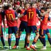 Lamine Yamal celebra junto a sus compañeros el gol ante la República Checa en el partido de UEFA Nations League. Europa Press.