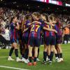 FC Barcelona celebrando uno de los siete goles en el Clásico femenino| EP