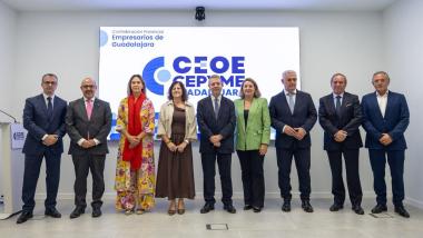 El presidente autonómico, Emiliano García-Page, inaugura la sede central y centro de formación y negocios de CEOE-CEPYME Guadalajara. EP.