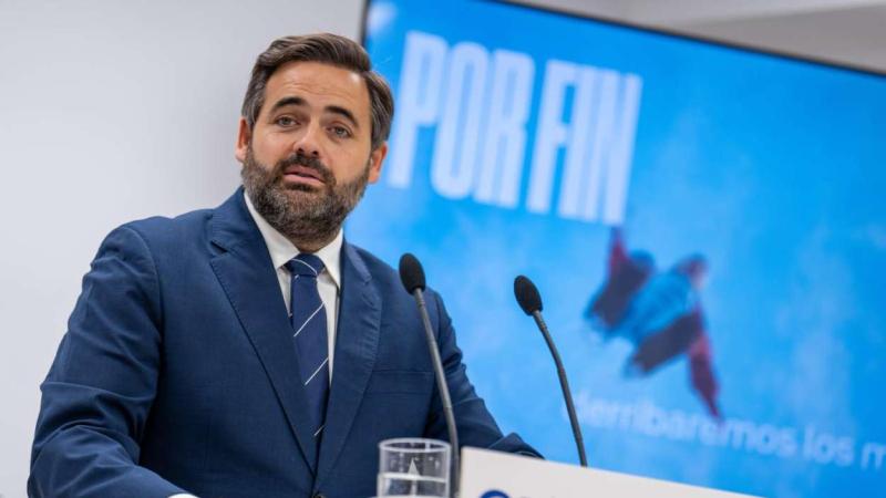 El líder del PP de Castilla-La Mancha, Paco Núñez, en rueda de prensa. EP.