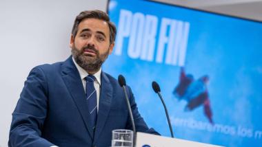 El líder del PP de Castilla-La Mancha, Paco Núñez, en rueda de prensa. EP.