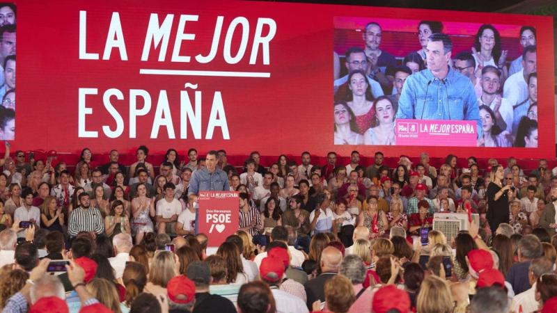 El presidente del Gobierno, Pedro Sánchez, en un mitin en Dos Hermanas (Sevilla) en 2023 / EP