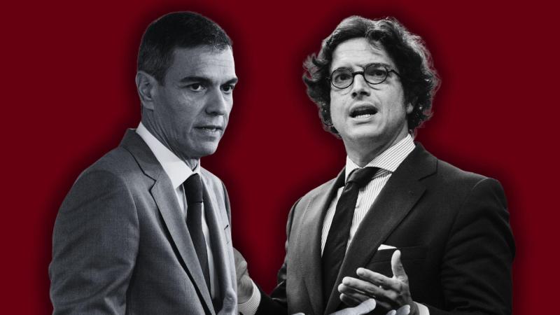 El presidente del Gobierno, Pedro Sánchez, y el diputado de Vox José María Figaredo. EP.