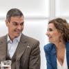 El presidente del Gobierno y candidato del PSOE, Pedro Sánchez, y la exvicepresidenta del Gobierno y secretaria general del PSOE-A, María Jesús Montero. EP.