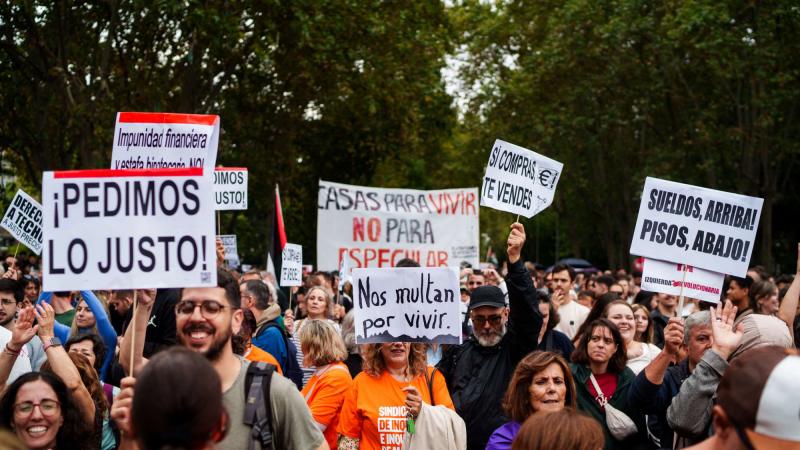 Imagen de la manifestación de vivienda de Madrid. EP.