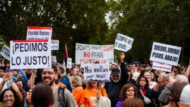 Imagen de la manifestación de vivienda de Madrid. EP.