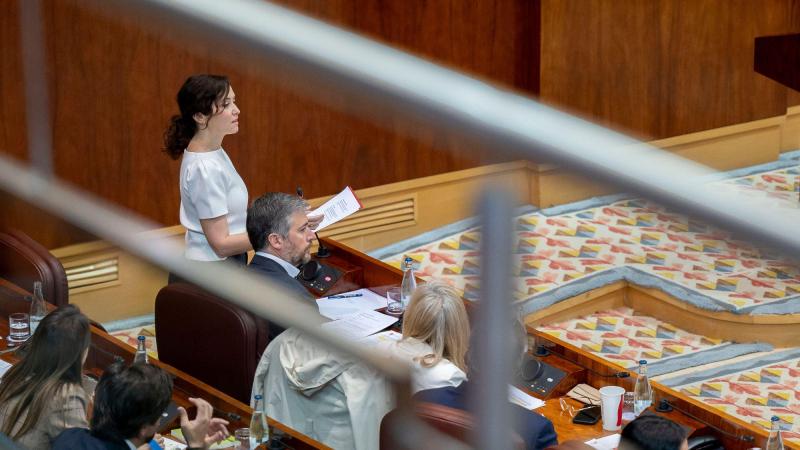 La presidenta de la Comunidad de Madrid, Isabel Díaz Ayuso, durante el Pleno de la Asamblea de Madrid, a 9 de abril de 2026, en Madrid (España). Alberto Ortega / Europa Press.