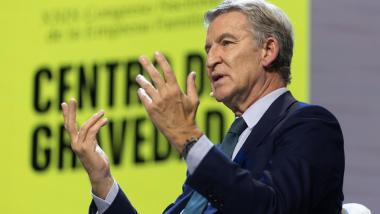 El presidente del Partido Popular, Alberto Núñez Feijóo, durante el XXIX Congreso Nacional de la Empresa Familiar, a 5 de octubre de 2026