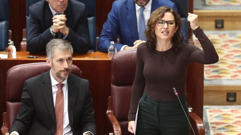La presidenta de la Comunidad de Madrid, Isabel Díaz Ayuso, en la Asamblea. EP