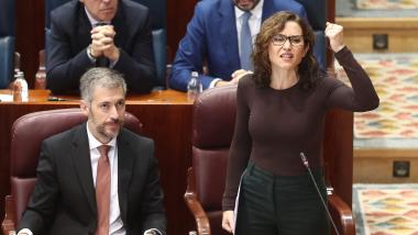 La presidenta de la Comunidad de Madrid, Isabel Díaz Ayuso, en la Asamblea. EP