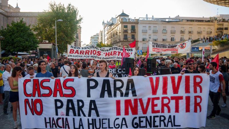 Imagen de las manifestaciones por la vivienda. EP.