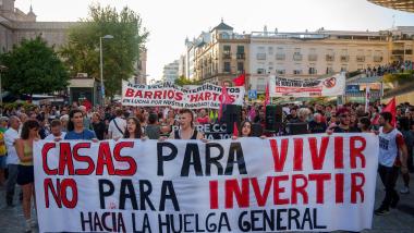 Imagen de las manifestaciones por la vivienda. EP.