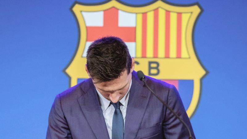 Lionel "Leo" Messi asiste a su rueda de prensa para hablar sobre su salida del FC Barcelona en el estadio Camp Nou el 8 de agosto de 2021, en Barcelona, España. EP/Archivo.