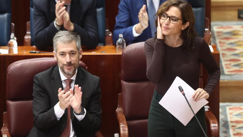 La presidenta de la Comunidad de Madrid, Isabel Díaz Ayuso, durante el pleno de la Asamblea de Madrid, a 8 de octubre de 2026. EP.