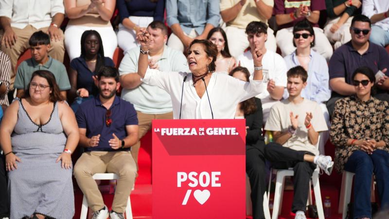 La secretaria general del PSOE A, María Jesús Montero, en el acto de precampaña de Dos Hermanas. Europa Press.