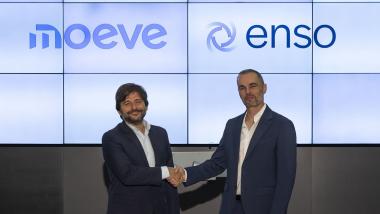 Carlos Aguilera, responsable de desarrollo comercial de Moeve decarbonize, y Elías Hernández, consejero delegado de ENSO. Moeve