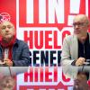 El secretario general de UGT, Pepe Álvarez , y el secretario general de CCOO, Unai Sordo