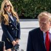 La nueva portavoz de la Casa Blanca, Katie Zacharia, y el presidente de EEUU, Donald Trump. EP