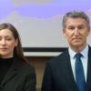 El presidente del PP, Alberto Núñez Feijóo, y la portavoz del PP en el Congreso, Ester Muñoz. EP.