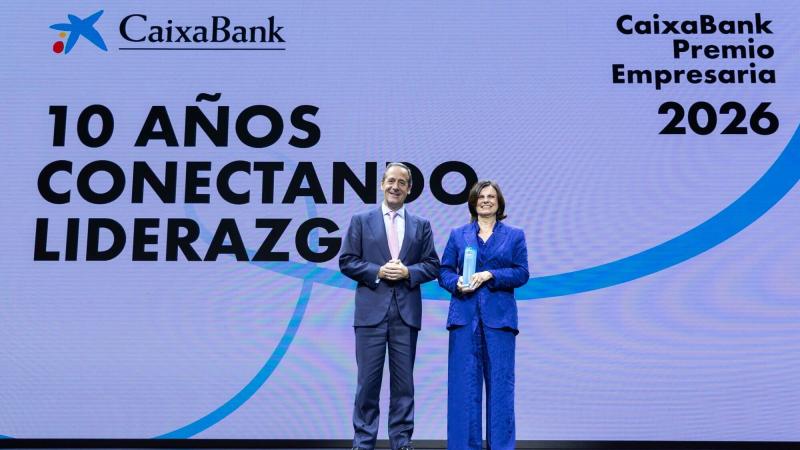 Gonzalo Gortázar, consejero delegado de CaixaBank, y Myriam Gimeno, CEO de Nealis. CAIXABANK