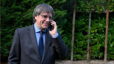 El presidente de Junts per Catalunya, Carles Puigdemont, tras realizar una declaración institucional, a 6 de octubre de 2026, en Waterloo (Bélgica). Belga / Europa Press.