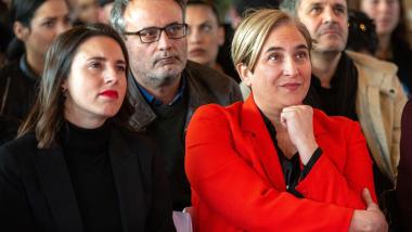 Irene Montero (izquierda) y Ada Colau, en una imagen de archivo. EP.