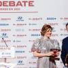 El director de El Debate, Bieito Rubido, y la fundadora de la Fundación España Mejor, Miriam González Durántez, durante la gala de entrega de los III Premios Proyección de España, en el Four Seasons Hotel Madrid, a 26 de mayo de 2025, en Madrid (España). Carlos Luján / Europa Press.