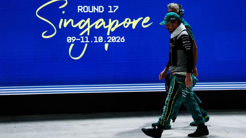 Fernando Alonso, durante la celebración del Gran Premio de Singapur de 2026. Europa Press.