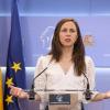 La portavoz de Podemos en el Congreso, Ione Belarra, durante una rueda de prensa, en el Congreso de los Diputados. EP.