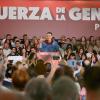 El secretario general del PSOE y presidente del Gobierno, Pedro Sánchez, interviene durante un acto de los socialistas aragoneses en Zaragoza. EP.