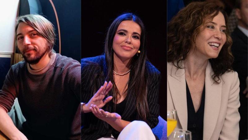 Juan Soto Ivars, Sarah Santaolalla e Isabel Díaz Ayuso. EP